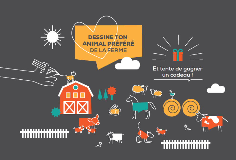 Illustration d'un événement sur le stand Cerfrance du salon de l'agriculture : "Dessine ton animal de la ferme"
